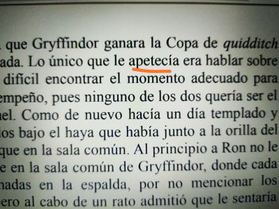 Apetecer
No le apetecía
Keywords: acción;querer