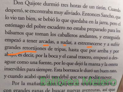 retortijones
empezó a tener arcadas, a sudar,  a estremecerse y a sudrir grandes retortijones
Keywords: enfermedad;apariencia