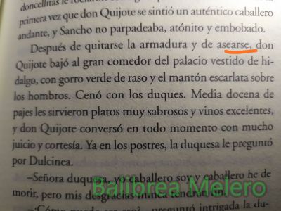 asearse
Después de quitarse la armadura y asearse
Keywords: lavar;lavarse;prepararse;narración