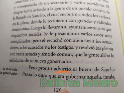 advirtió
Pero pronto advirtió
Keywords: narración;darse cuenta;cuenta;vio;observó