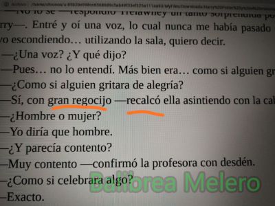 Regocijo, recalcó
Con tal regocijo
Keywords: dijo;acción;modo;expresión