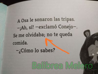 Se me olvidaba; no te queda comida
Se me olvidaba; no te queda comida
Keywords: puntualización